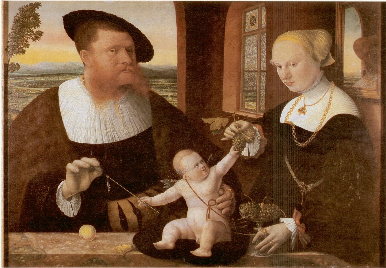 Double Portrait of Justinian von Holzhausen and His Wife Anna, née Fürstenberg by Conrad Faber von Kreuznach