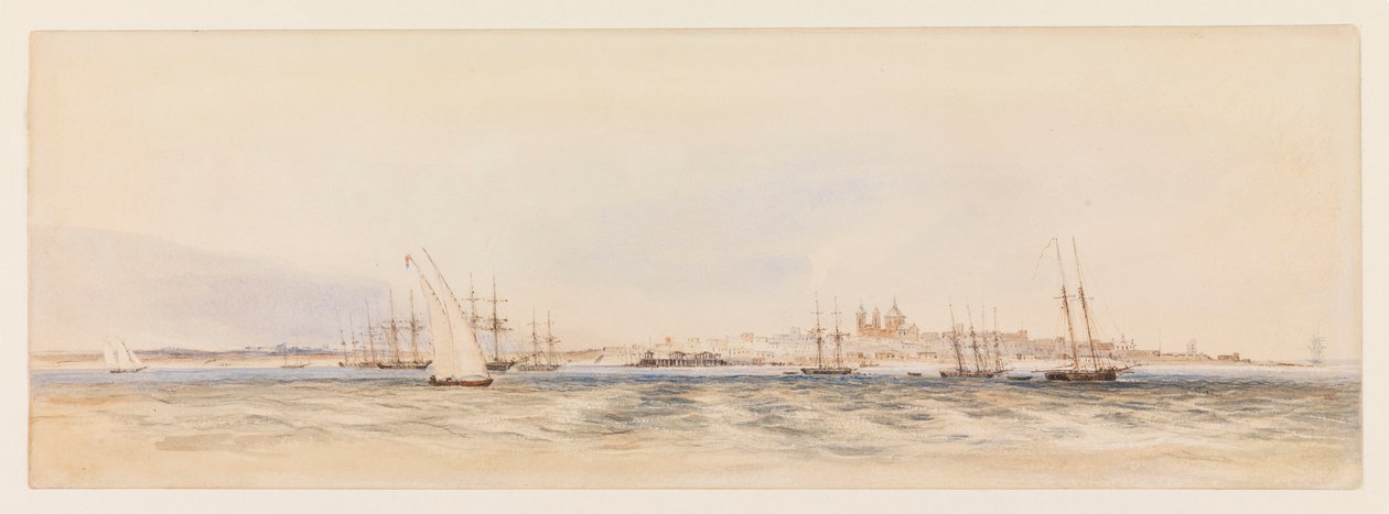 Montevideo harbour, c.1878 by Conrad Martens