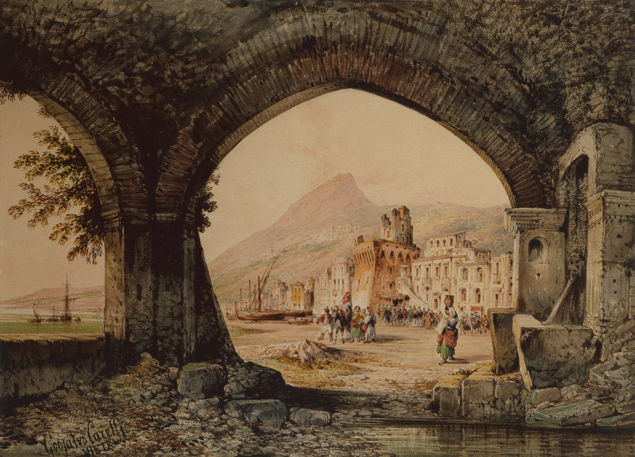 A Village Assembly, Italy by Consalvo Carelli