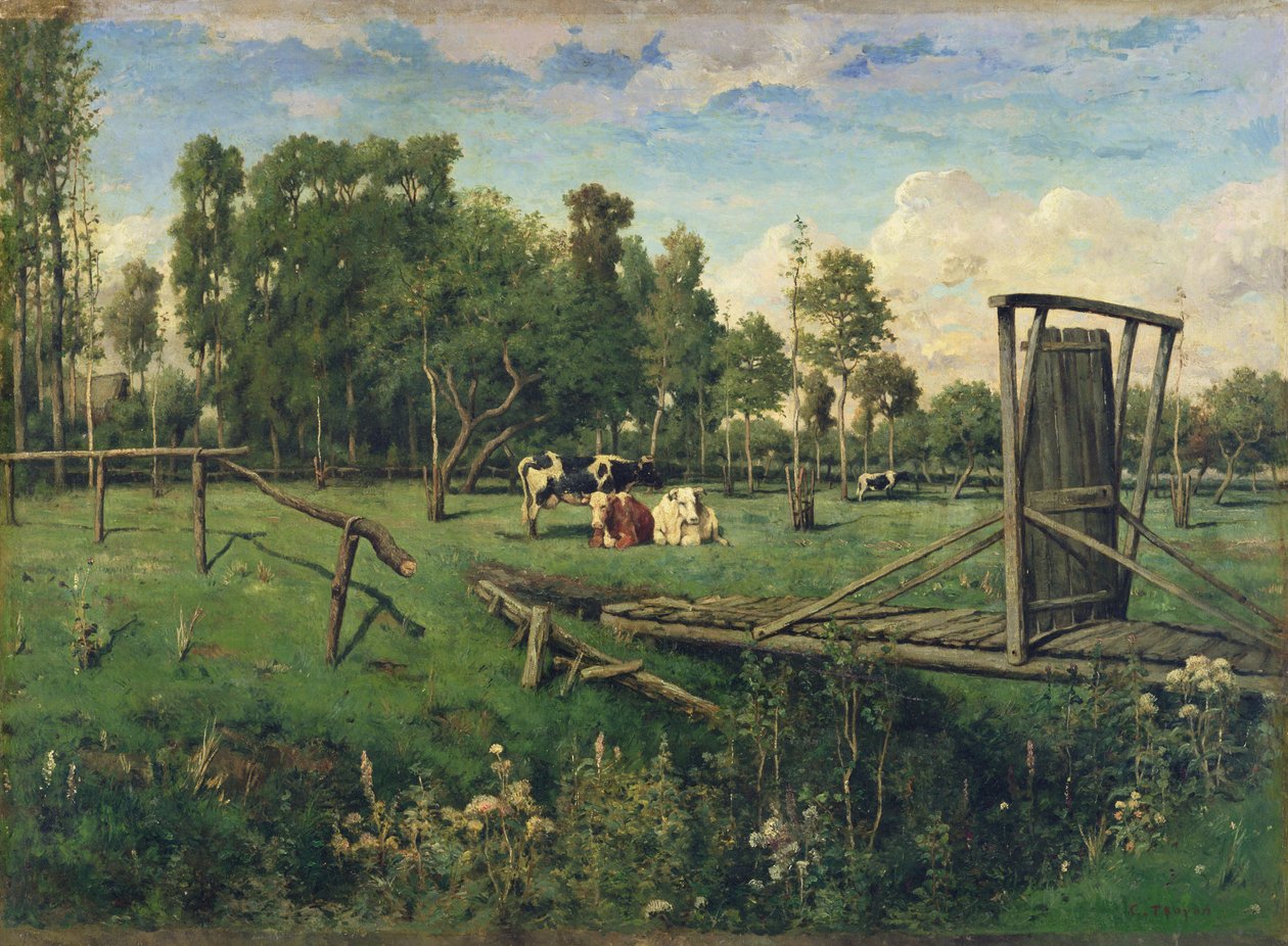 A Pasture in Normandy by Constant Emile Troyon