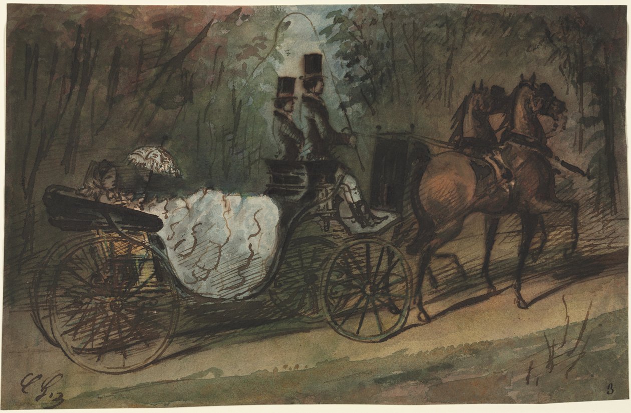Carriage in the Bois de Boulogne by Constantin Guys