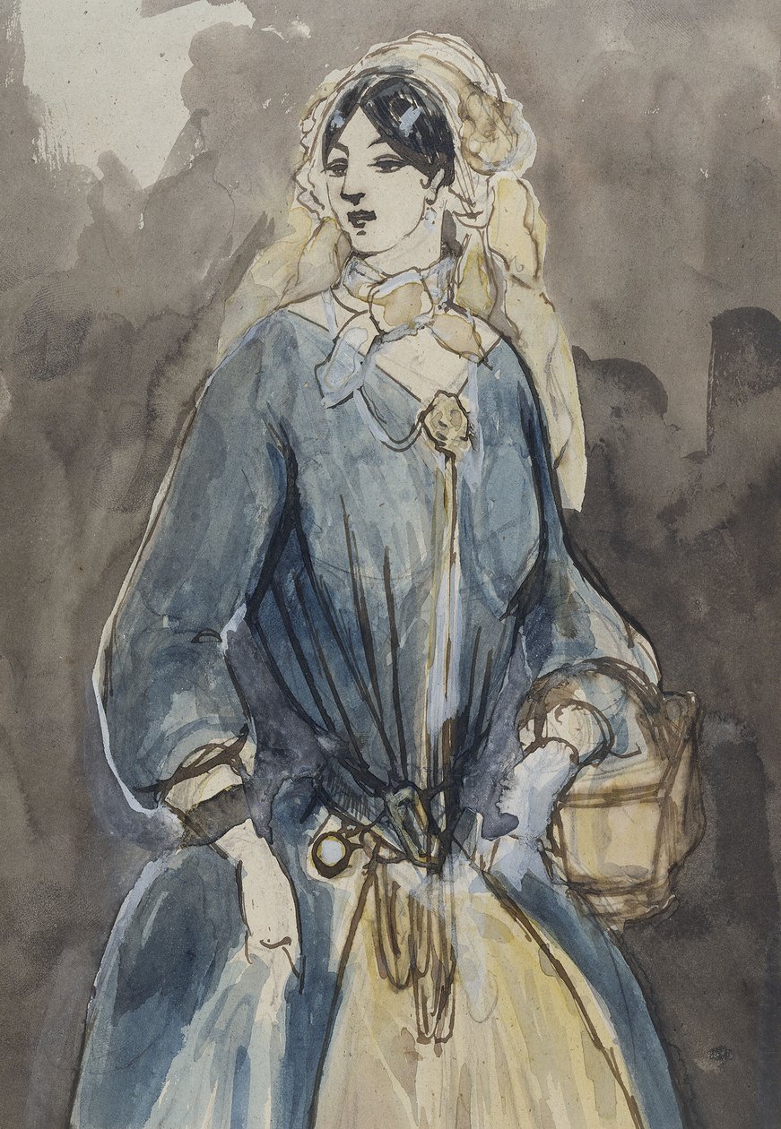 The Woman with the Basket by Constantin Guys