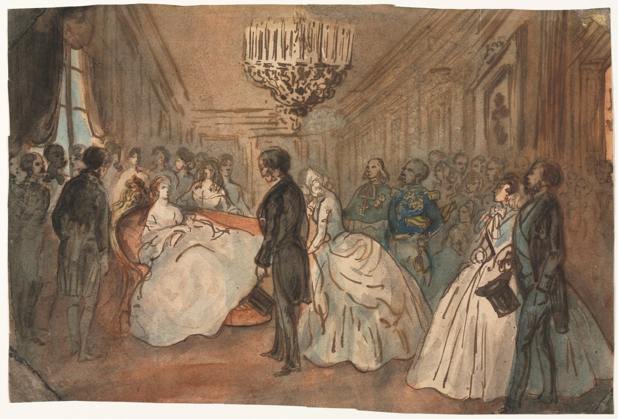 The Empress Eugenie Receiving the Diplomatic Corps after the Birth of the Imperial Prince by Constantin Guys
