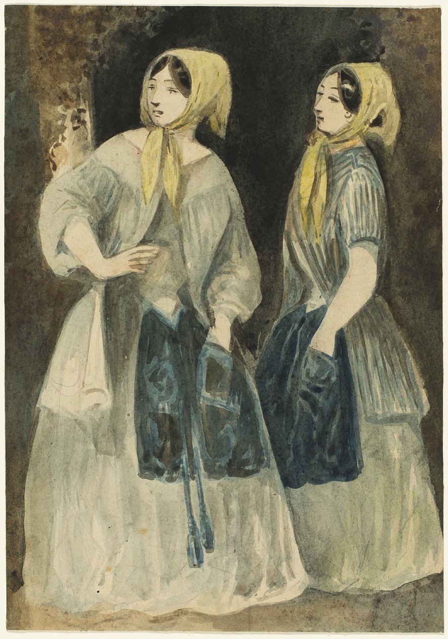 Two Women in Yellow Kerchiefs by Constantin Guys