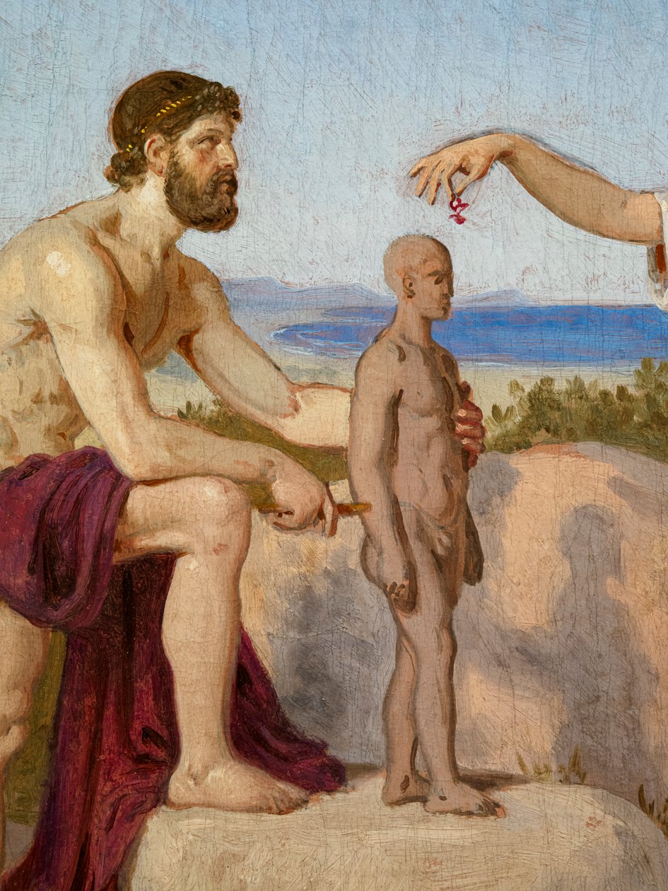 Prometheus Moulding Man from Clay by Constantin Hansen