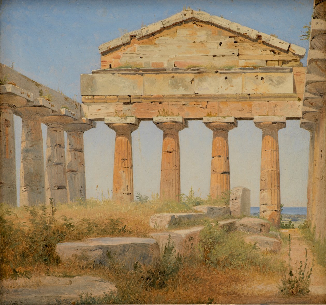 The Temple of Athena in Paestum, 1838 by Constantin Hansen