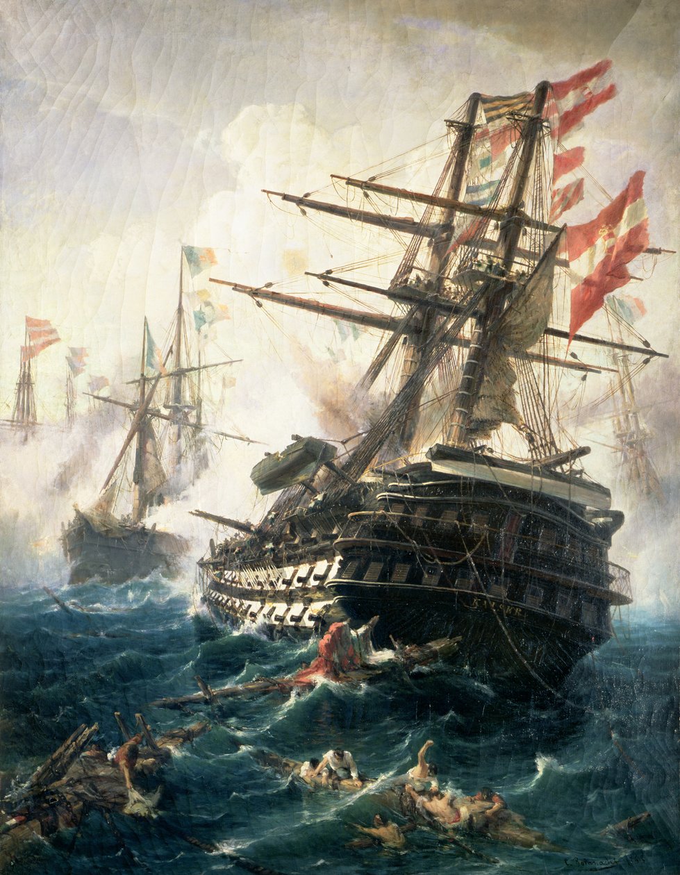 The Battle of Lissa, Fought Between the Austro-Hungarian Empire and Italy, in 1866 by Constantin Volanakis