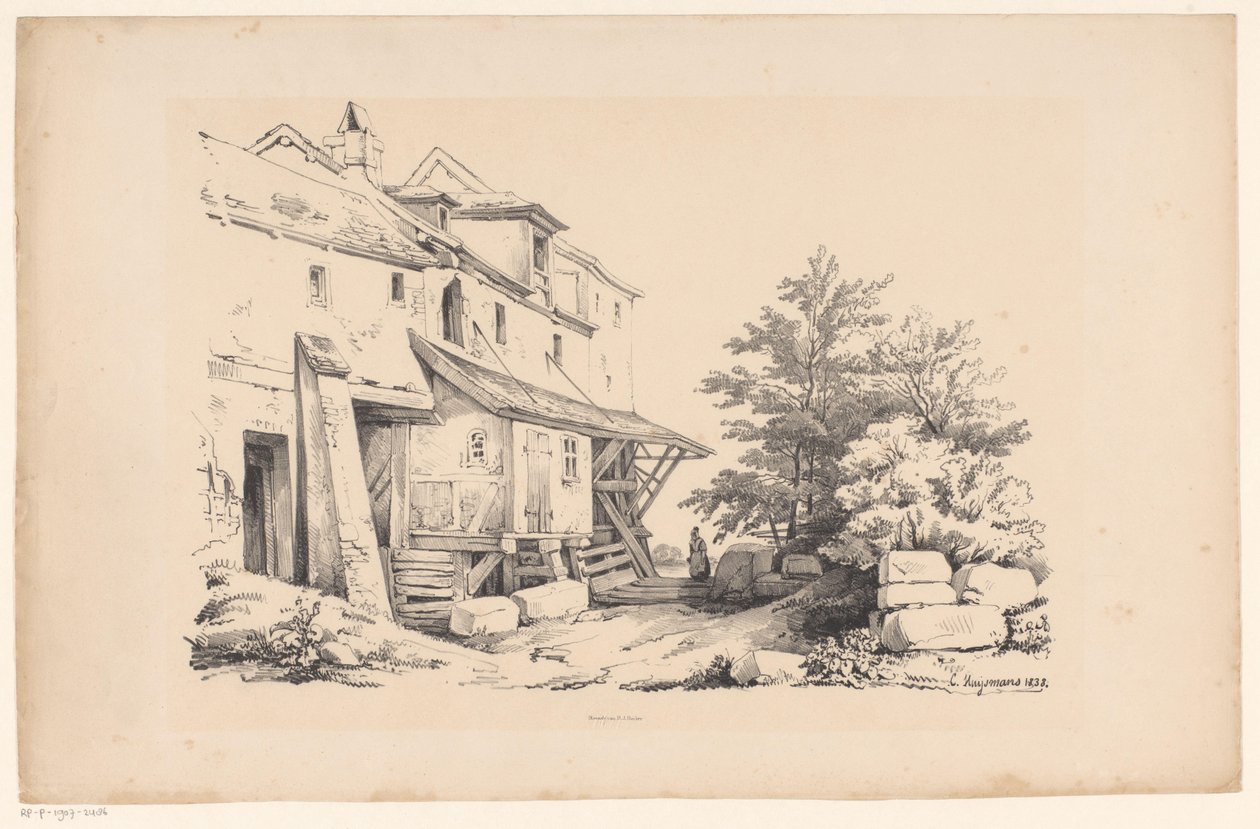 Houses in a Rocky Landscape by Constantinus Cornelis Huysmans