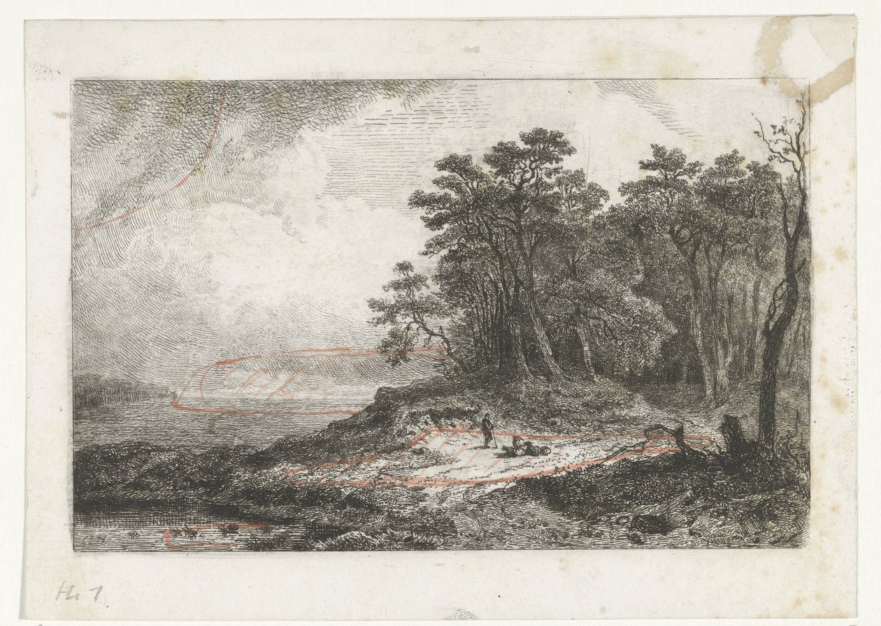 Landscape with Shepherd by Constantinus Cornelis Huysmans