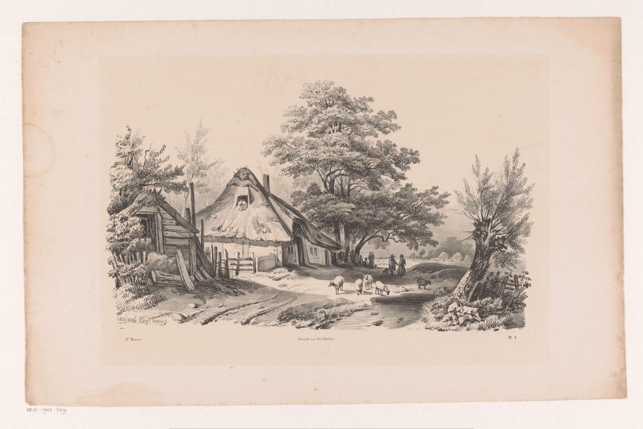 Country Road with Farm by Constantinus Cornelis Huysmans