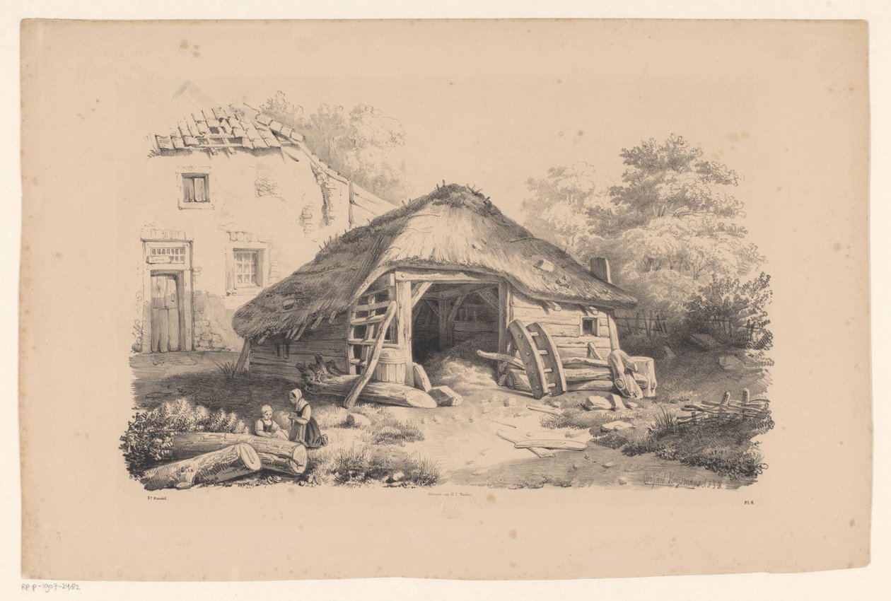 Stable by a Farm (The Landscape series) by Constantinus Cornelis Huysmans