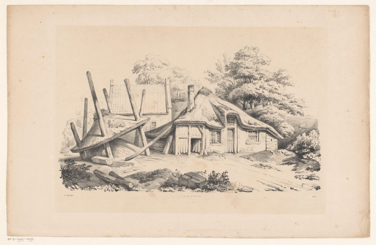 Dilapidated Farm by Constantinus Cornelis Huysmans
