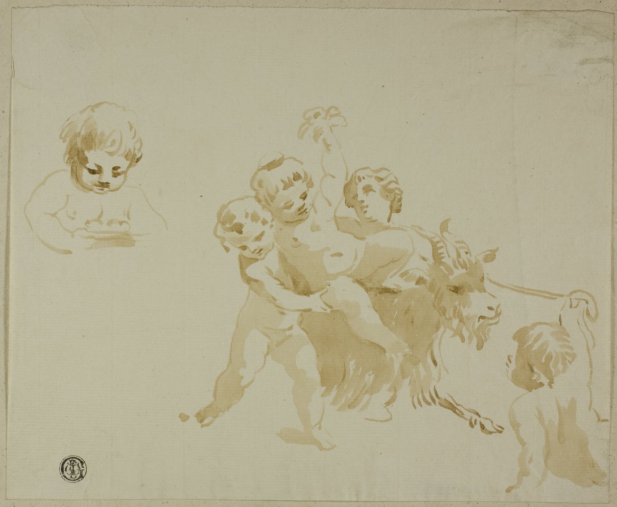 Putti Playing with Goat by Conte Antonio Maria Zanetti the Elder