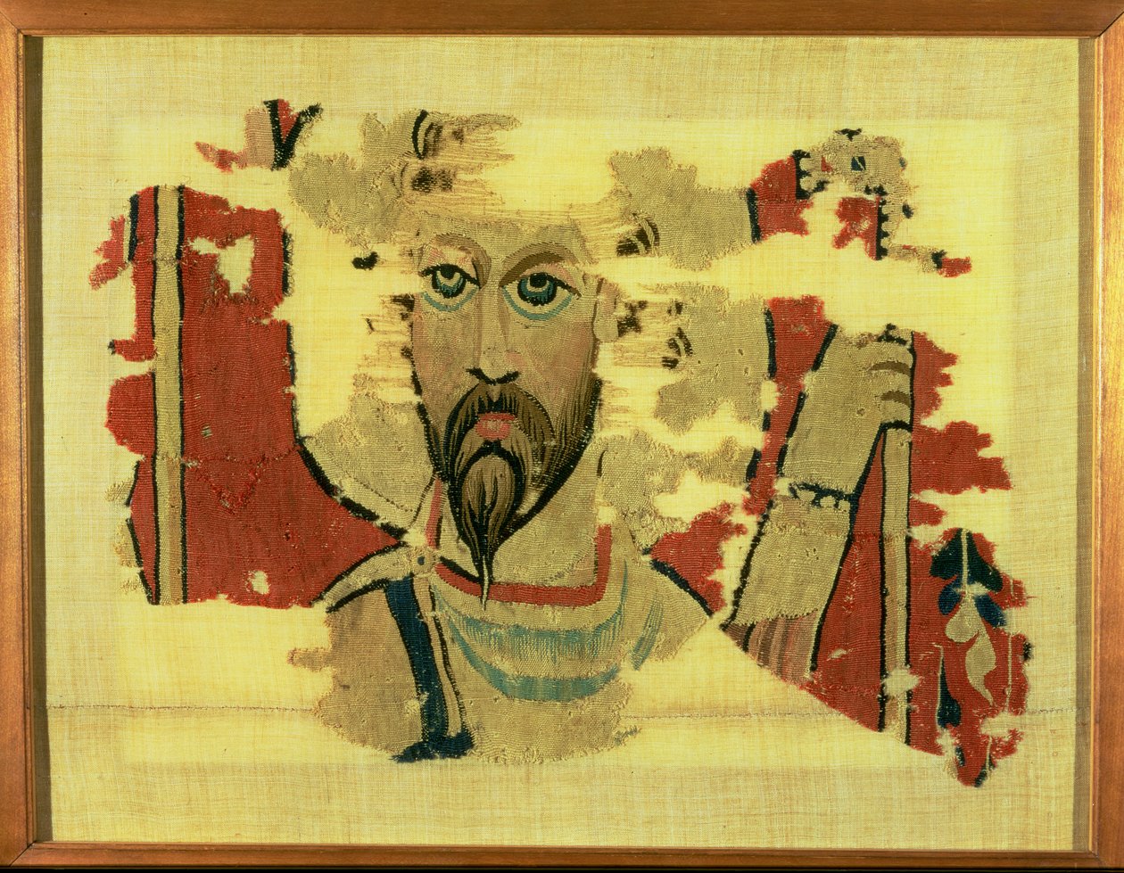 Woven Hanging Depicting the Head of St. Theodore by Coptic Coptic
