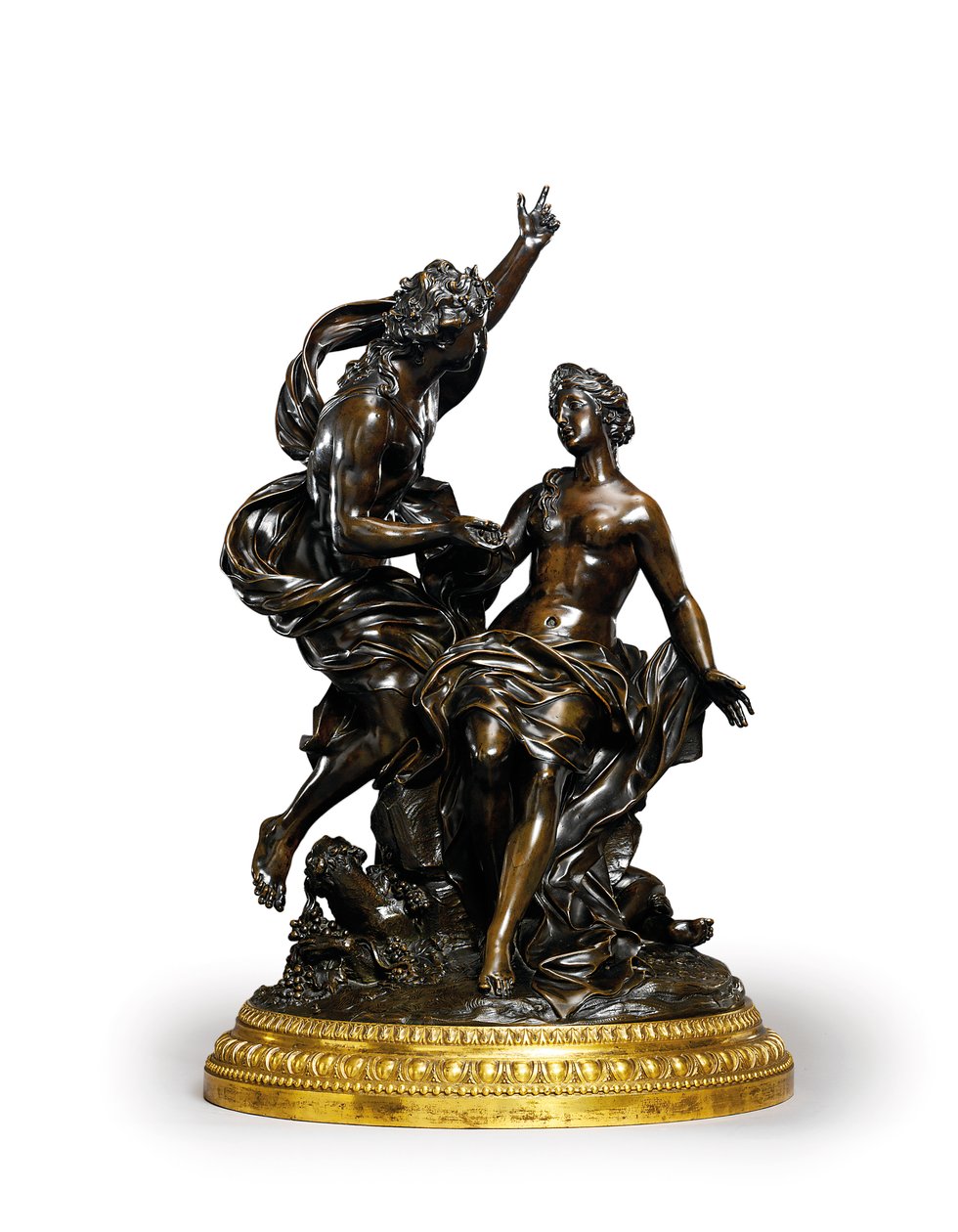 A Louis XIV bronze group representing Bacchus and Ariadne, c. 1704 by Corneille van Cleve