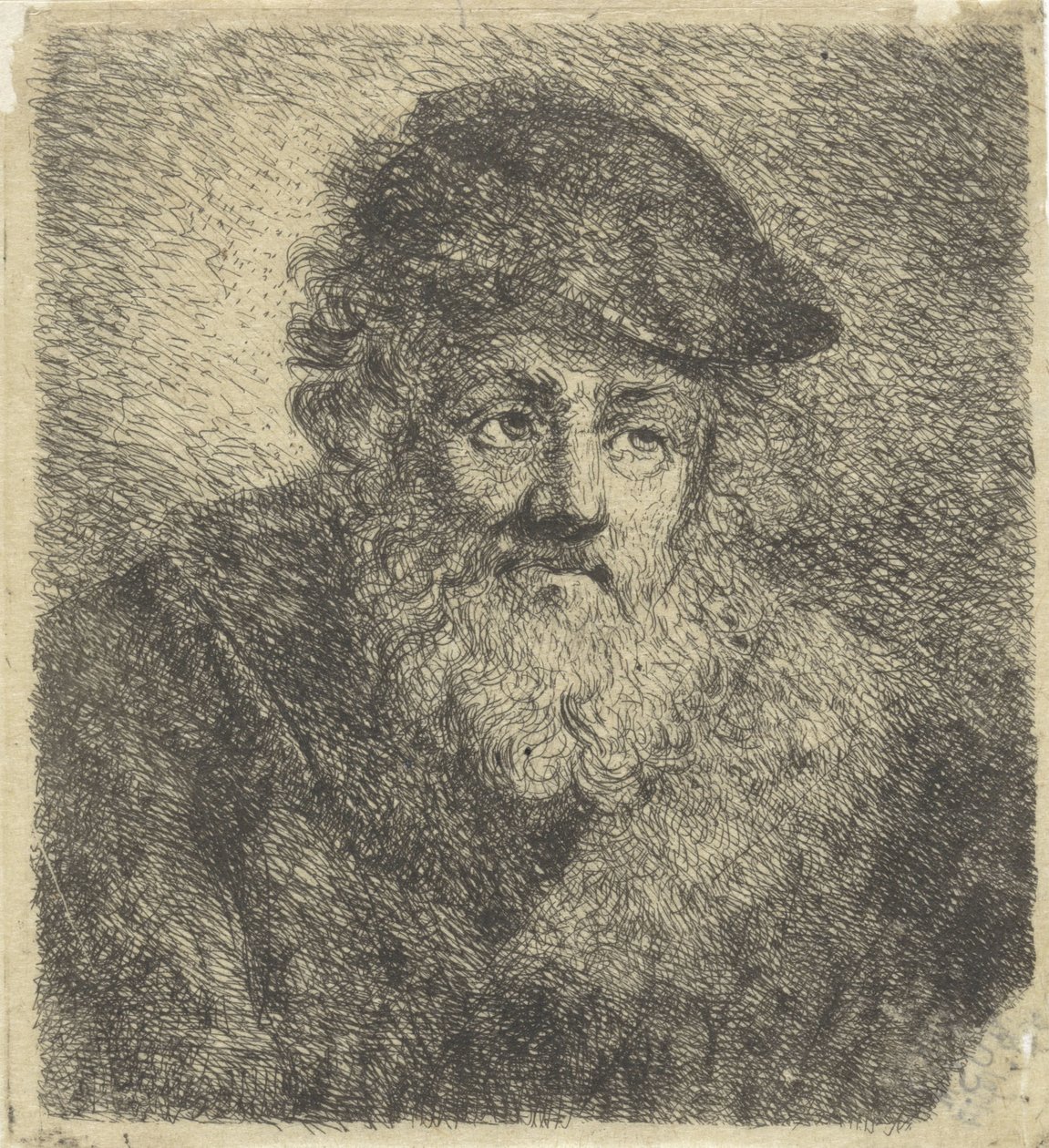 Old Man with Beard and Cap by Cornelia Scheffer Lamme