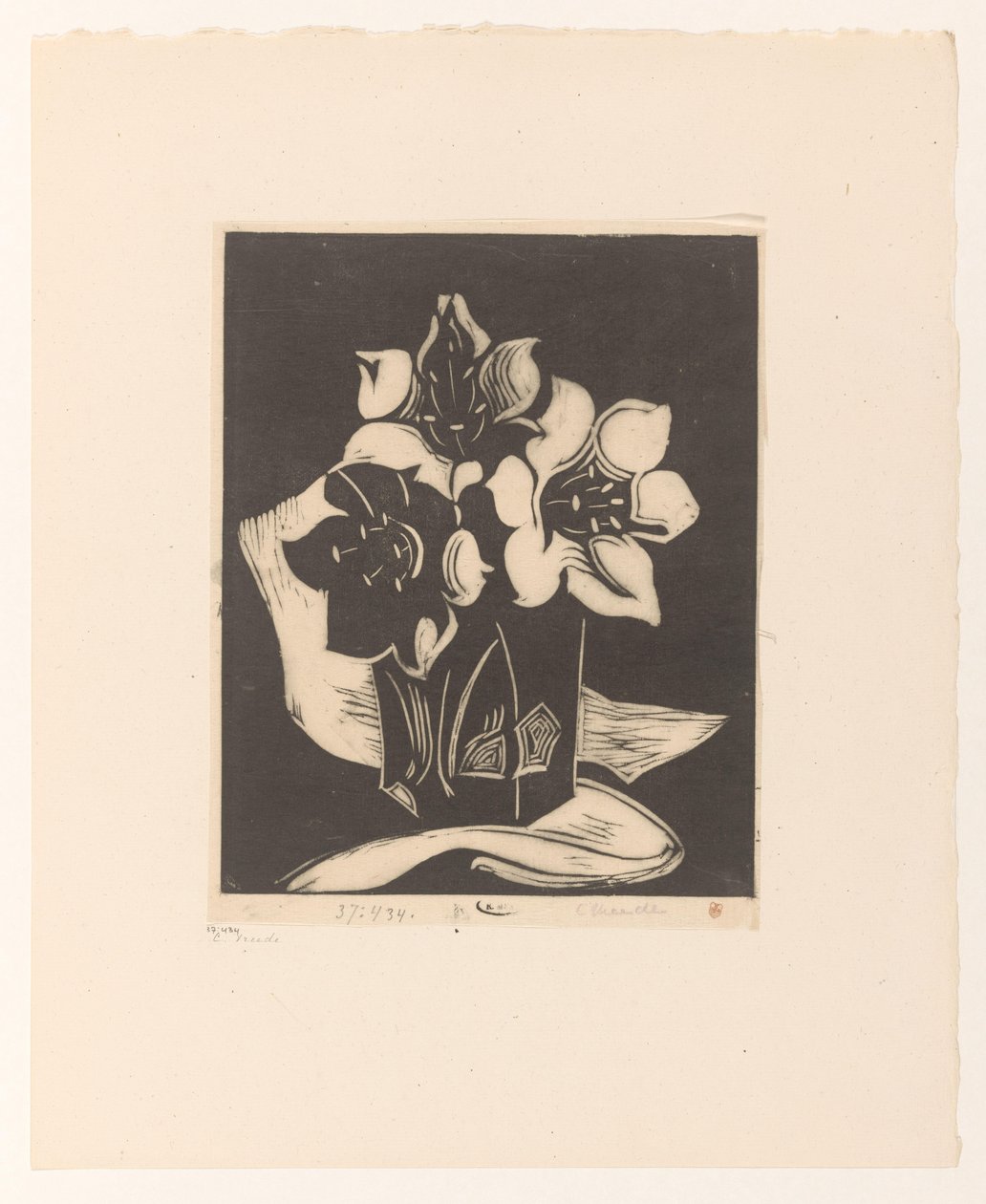 Vase with flowers by Cornelia Vreede (signed by artist)