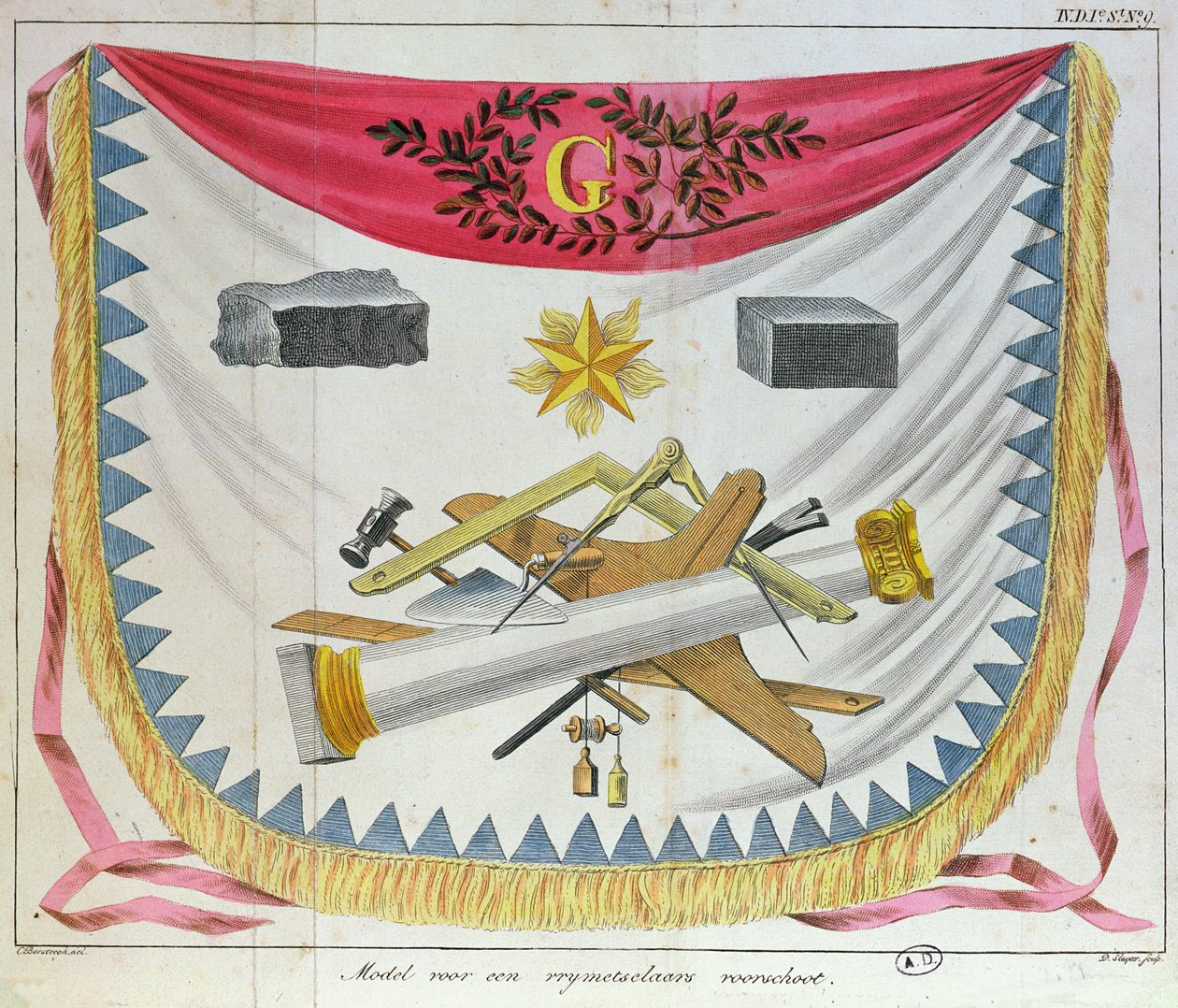 A Masonic Apron, 1826 by Cornelis Borsteegh