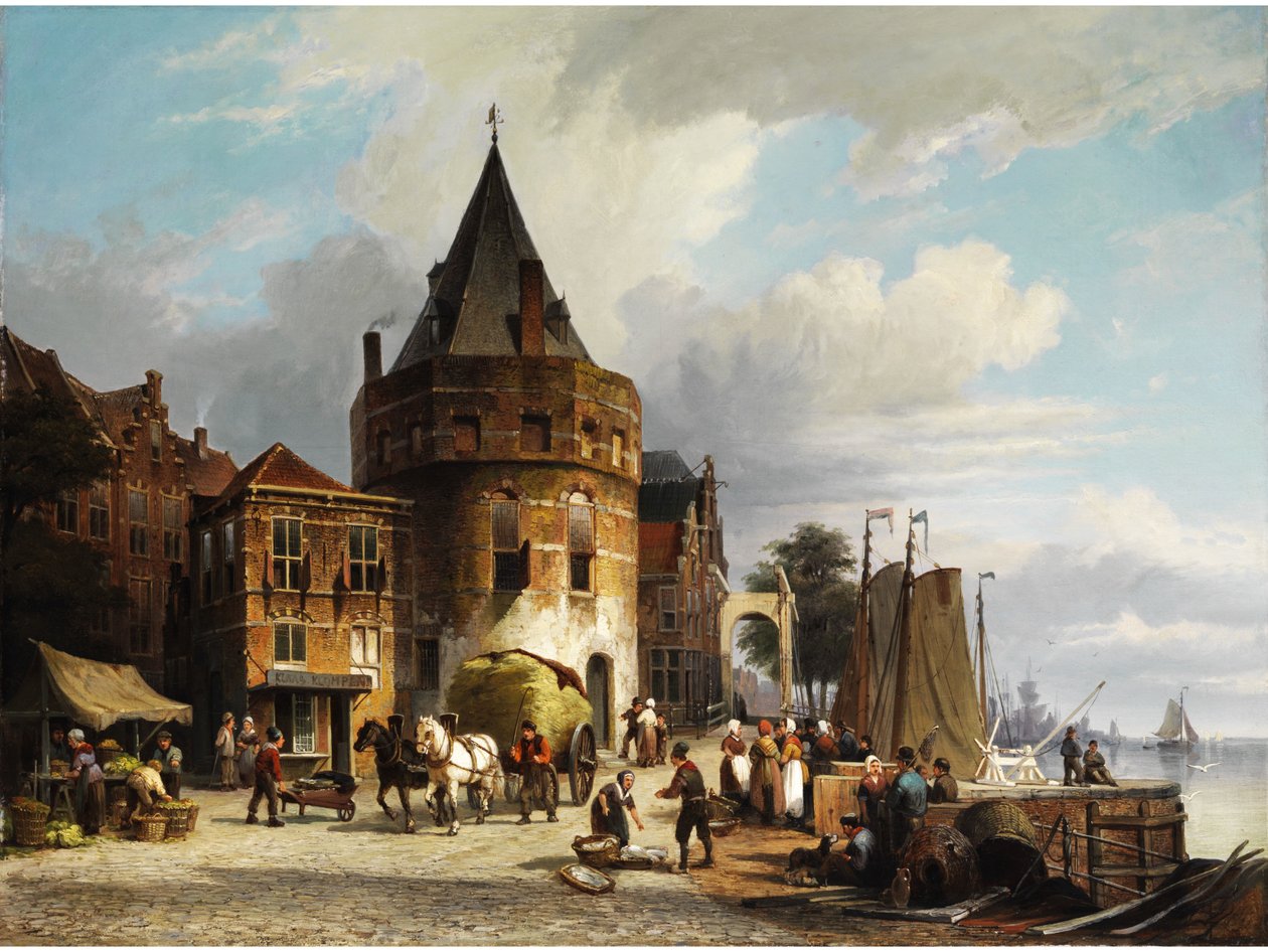 The Schreiersturm in Amsterdam by Cornelis Christiaan Dommersen