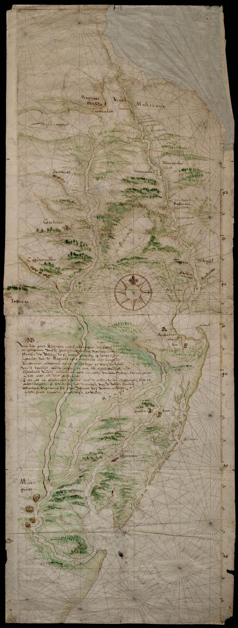 Map of New Netherland by Cornelis Hendricx