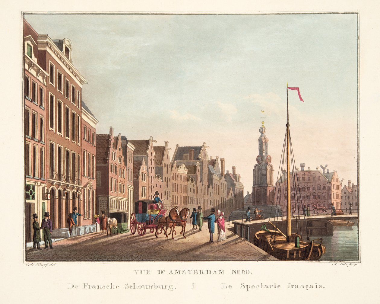 View of Amsterdam No.30. The French Theatre by Cornelis de Kruyff