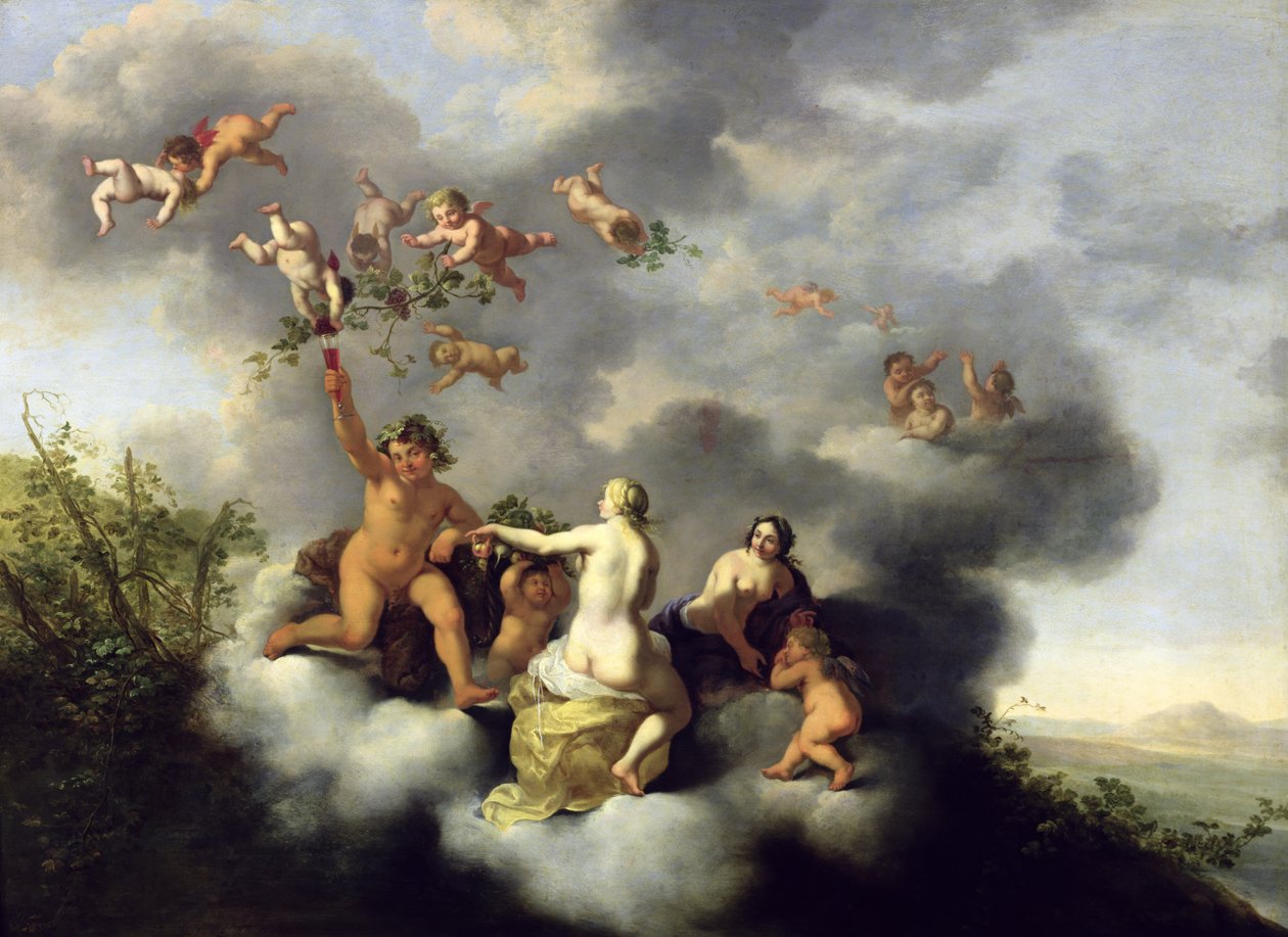 Ceres, Bacchus, Venus and Cupid by Cornelis van Poelenburgh or Poelenburch