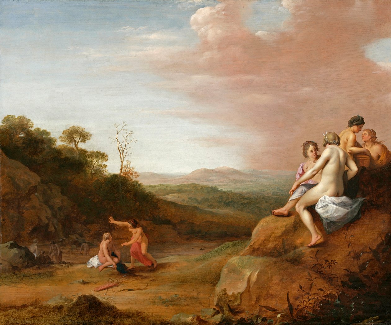 Diana and Her Nymphs with the Discovery of Callisto by Cornelis van Poelenburgh or Poelenburch