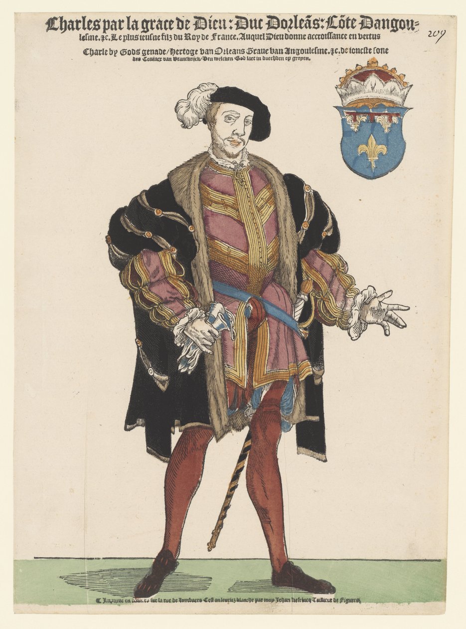 Portrait of Charles of Orléans by Cornelis Anthonisz. (manner of)