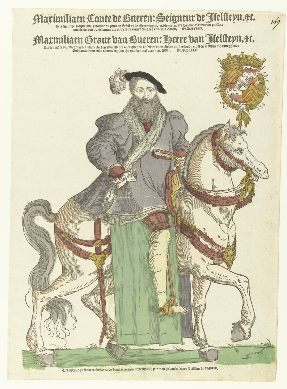 Portrait of Maximilian van Buren on Horseback by Cornelis Anthonisz. (manner of)