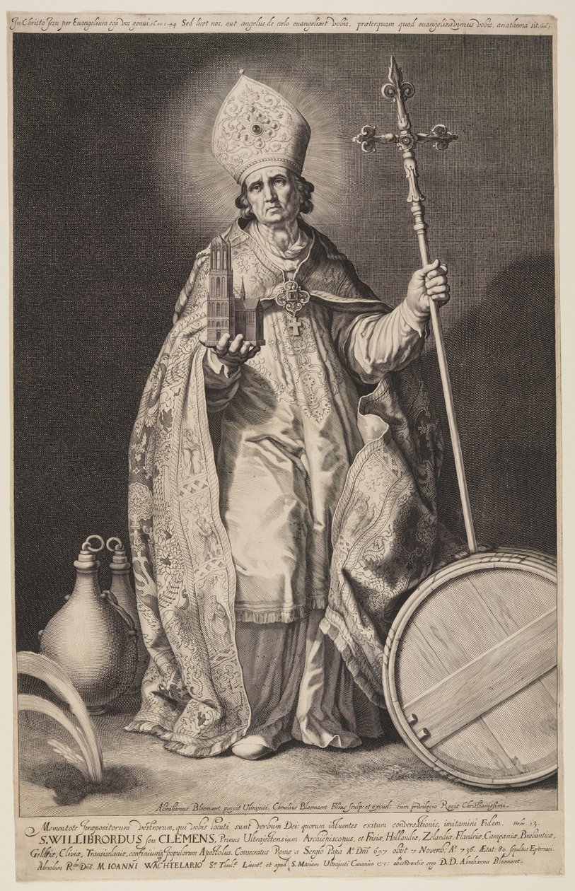 St Willibrord, plate 2, from The Bishops of Utrecht by Cornelis Bloemaert