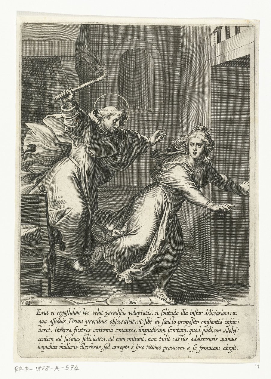 Thomas Drives Away the Temptation (The Life of Saint Thomas Aquinas) by Cornelis Boel