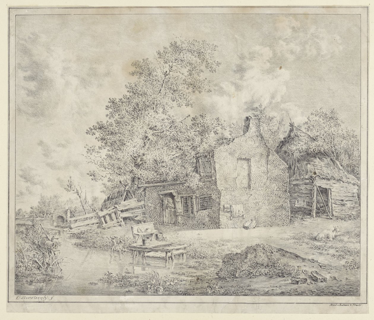 Farm by the Water by Cornelis Borsteegh
