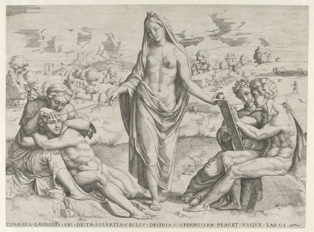 Ingenuity Rewards Diligence and Punishes Laziness by Cornelis Bos (attributed to)