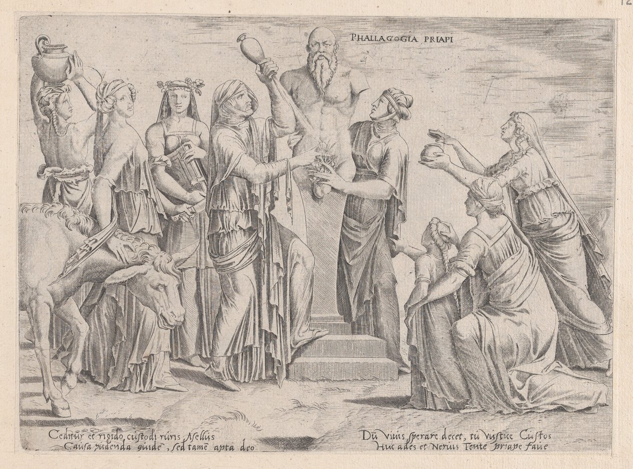 Eight Women Sacrificing to Priapus by Cornelis Bos.