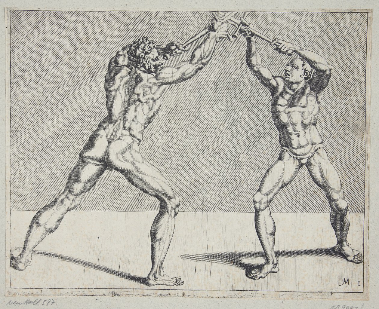 Two Fencers by Cornelis Bos