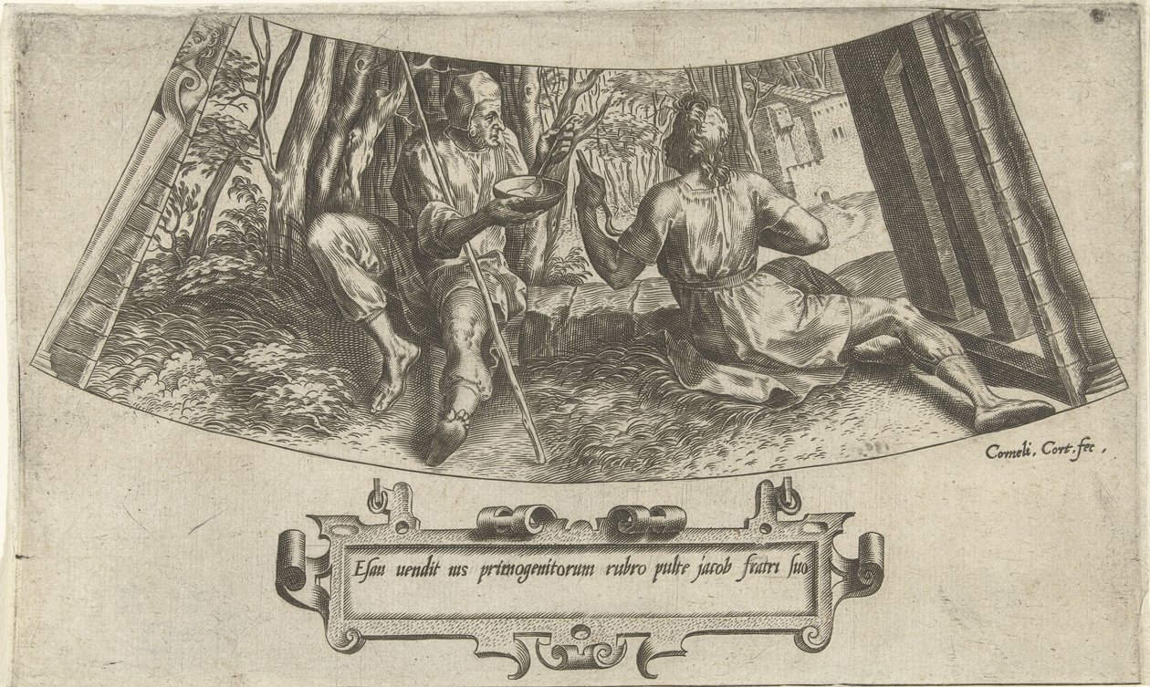 Esau Selling His Birthright, The History of Jacob and Esau (series title) by Cornelis Cort