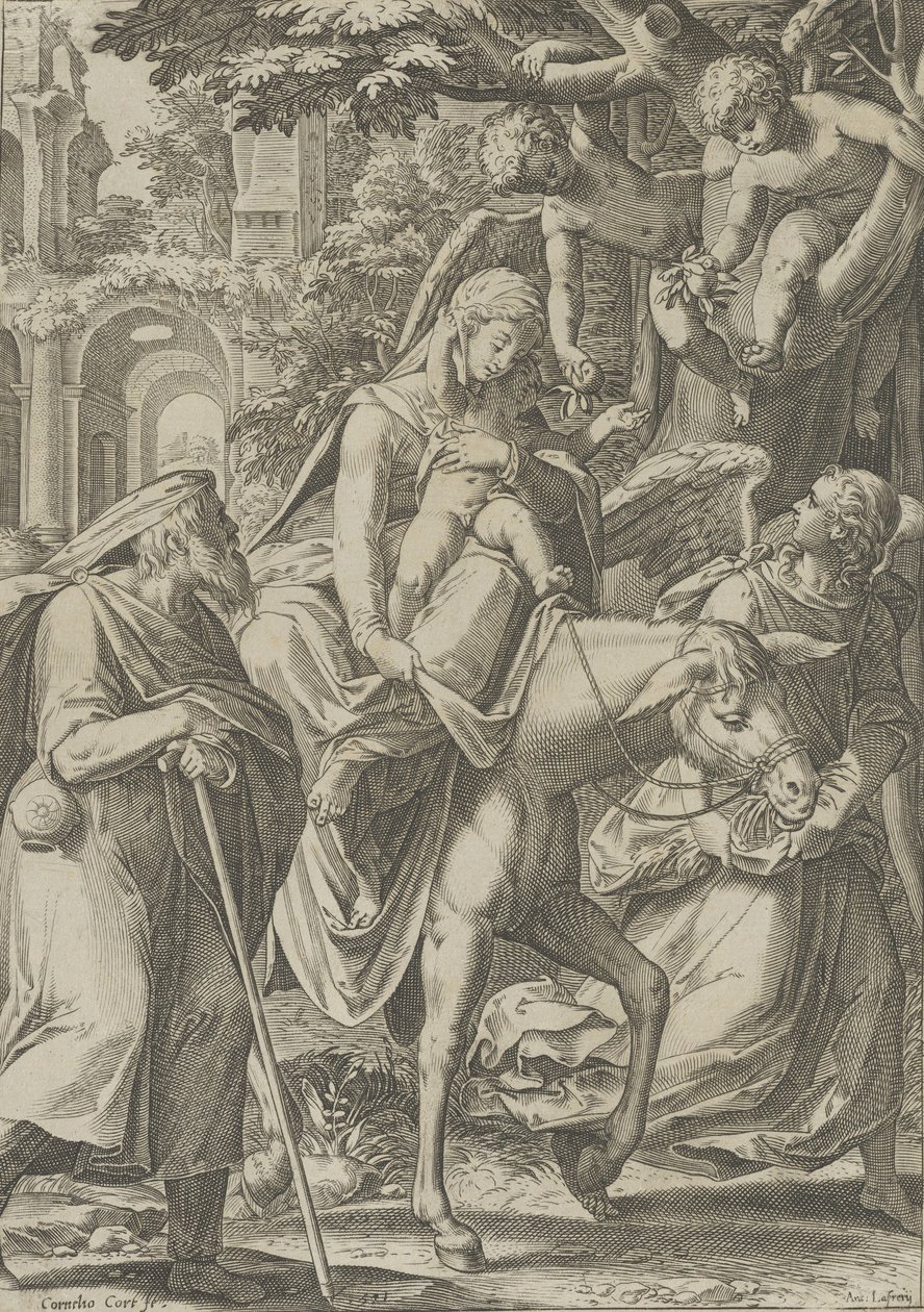 The Flight into Egypt, 1571 by Cornelis Cort