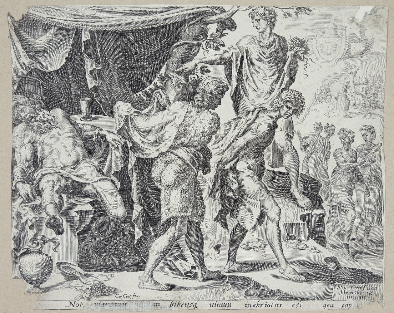The Mocking of Noah by Cornelis Cort