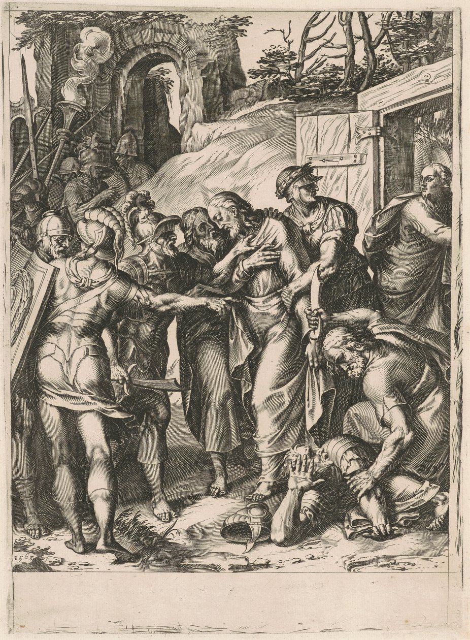 The Betrayal of Christ by Cornelis Cort, after Girolamo Muziano