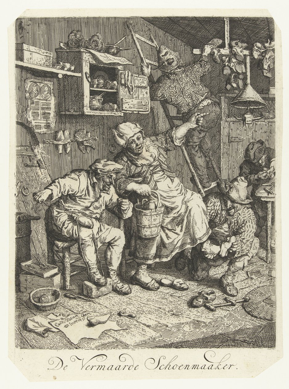 The Famous Shoemaker by Cornelis Dusart