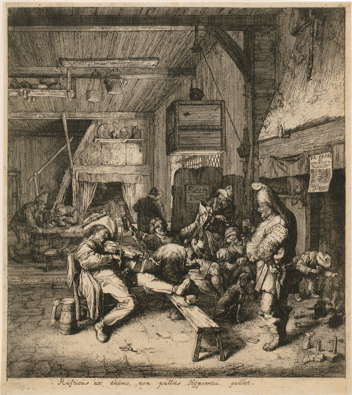 Violin Player in the Tavern by Cornelis Dusart