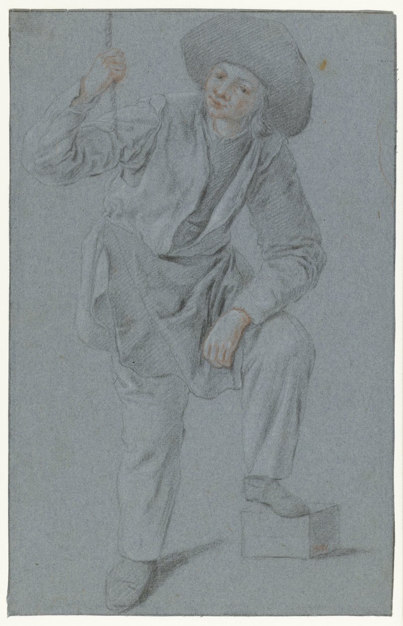 Standing Boy Pulling a Rope by Cornelis Dusart