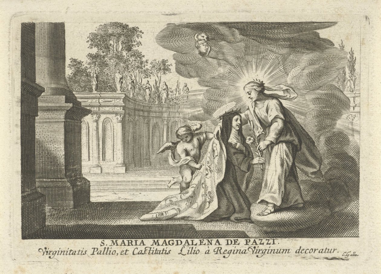Mary Gives a Lily Branch to St. Mary Magdalene de Pazzi by Cornelis Galle (I)