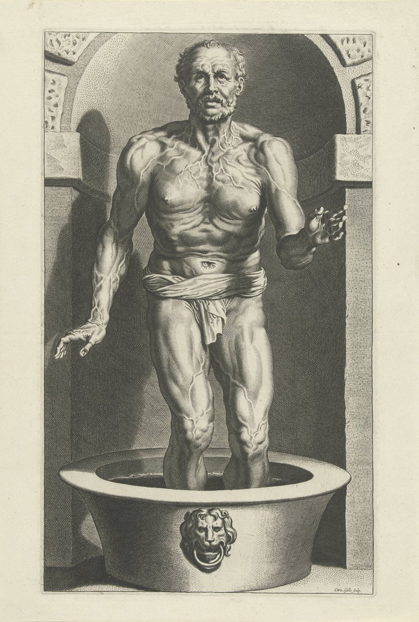 Seneca Standing, with His Feet in the Bath by Cornelis Galle (I)