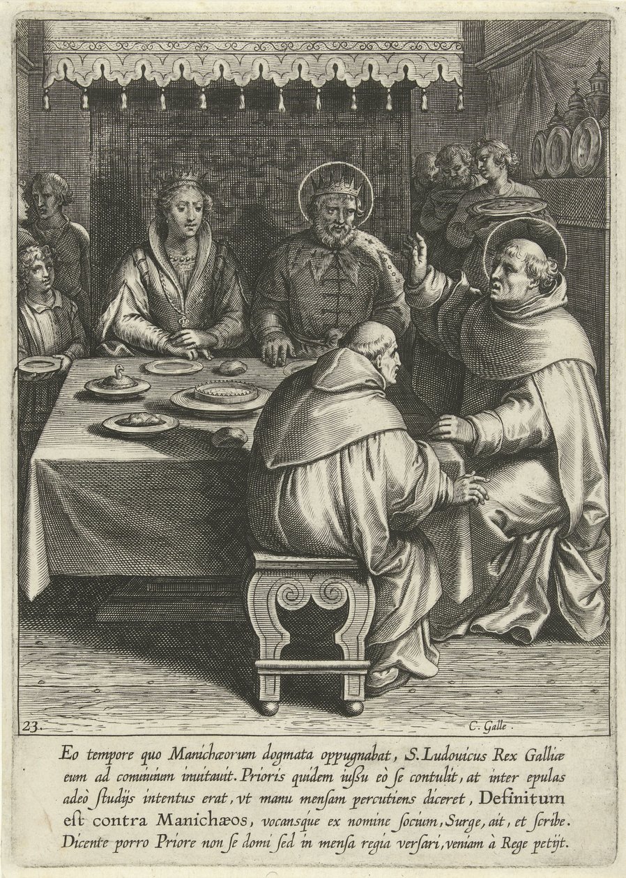 Thomas at the Court of King Louis of France (The Life of Saint Thomas Aquinas) by Cornelis Galle (I)
