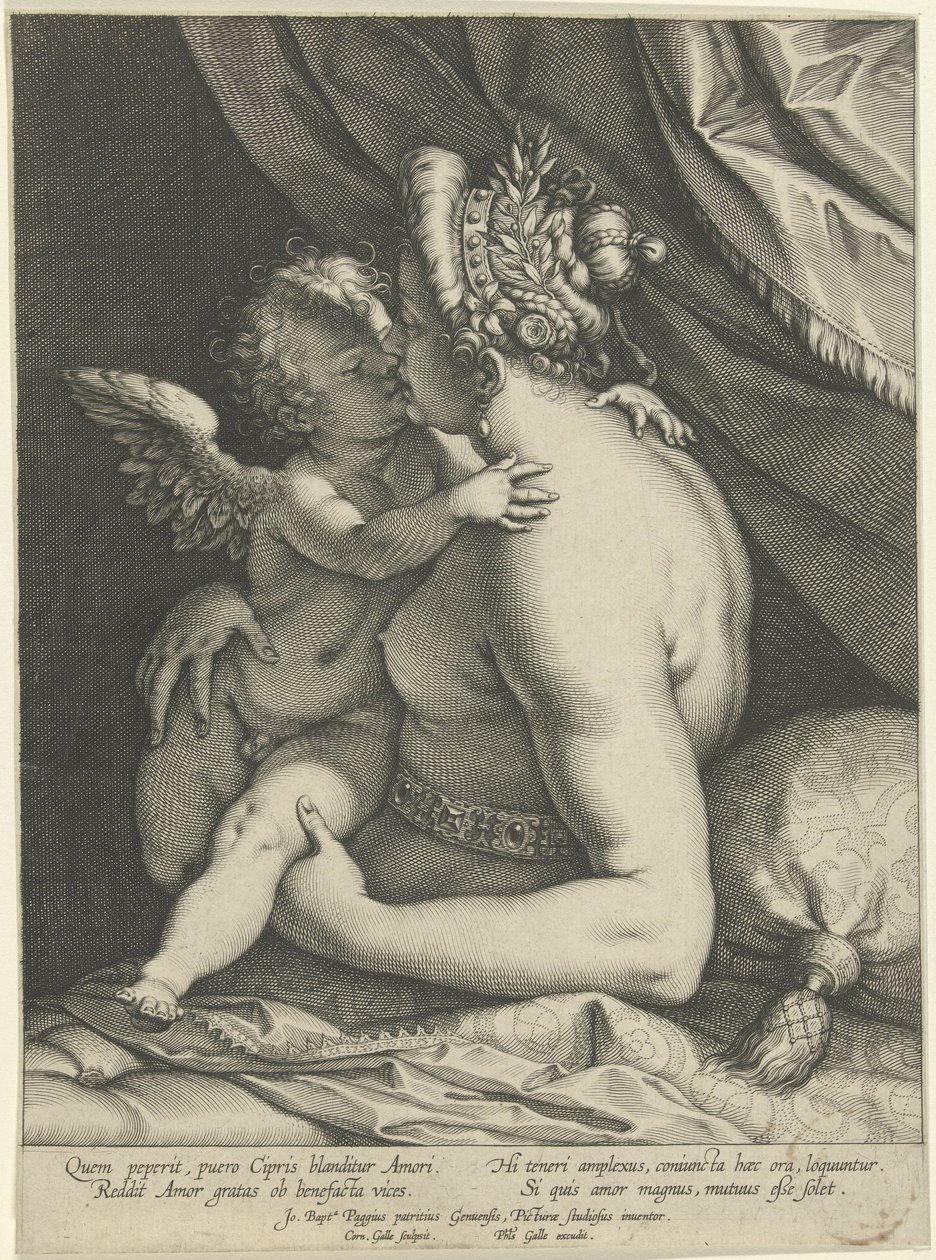 Venus Kissing Cupid by Cornelis Galle (I)