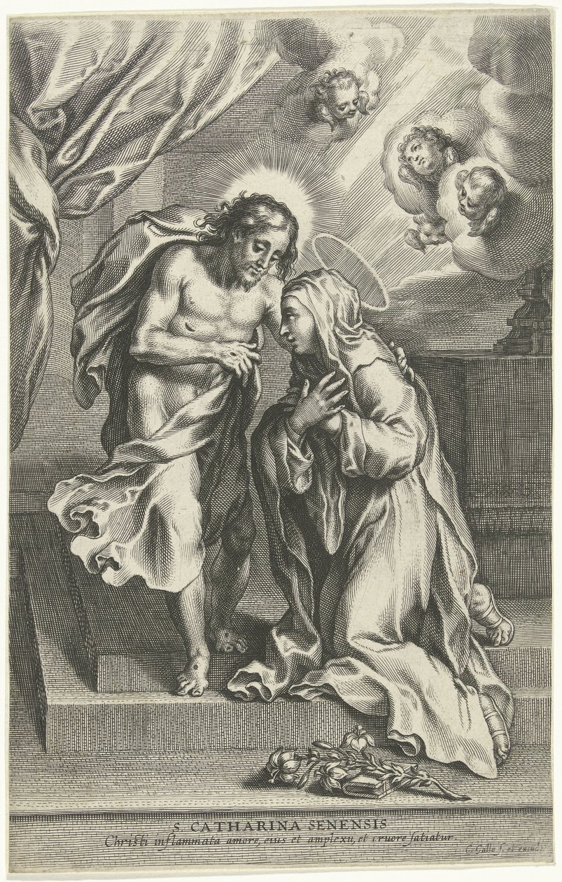 Christ and Saint Catherine of Siena by Cornelis Galle (II)
