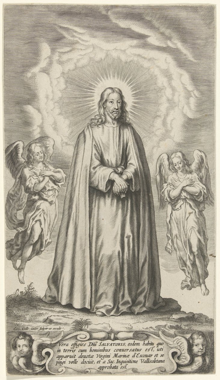 Christ with Two Angels by Cornelis Galle (II)
