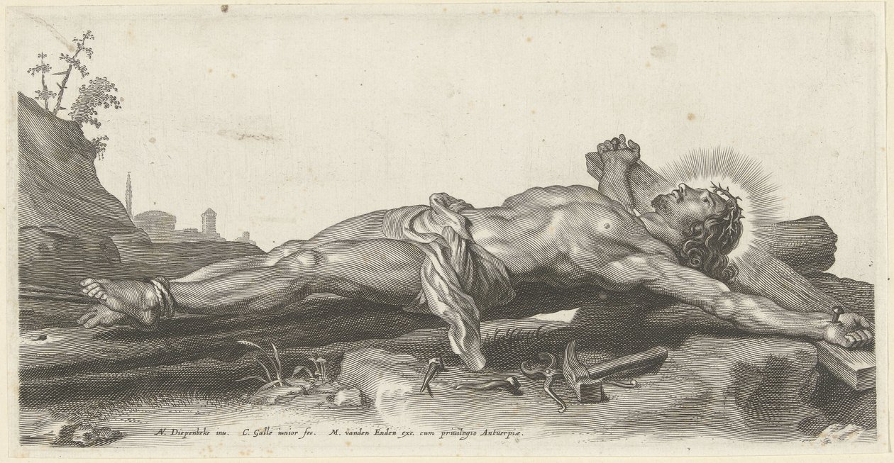 Crucified Christ on the Ground by Cornelis Galle (II)