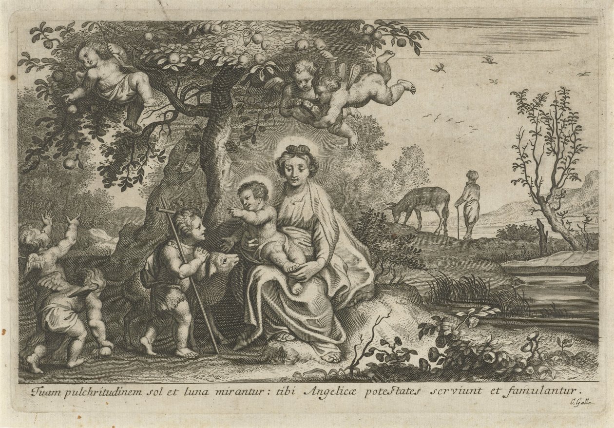 Mary with Child and John the Baptist by Cornelis Galle (II)